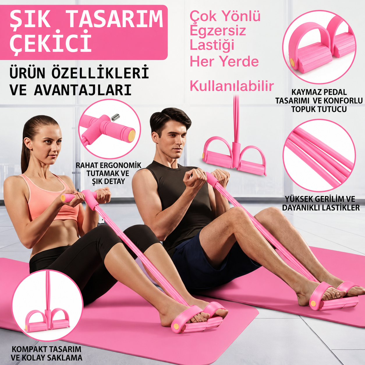 Yüksek Kalite Lastikli Vücut Geliştirici Egzersiz Aleti